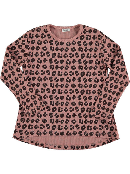 CAMISETA MANGA LARGA ROSA ESTAMPADO ANIMAL PRINT