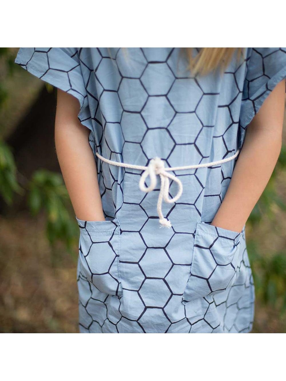 BLUE Ruffle Printed Tunic Dress