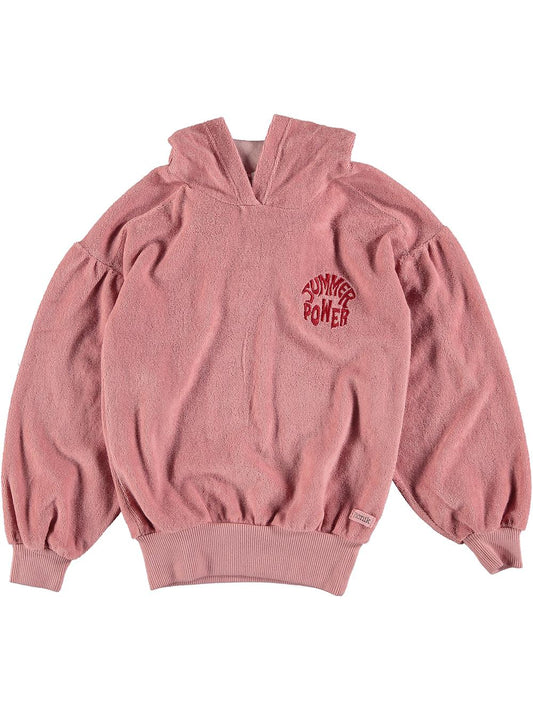 SUMMER POWER PINK EMBROIDERED TERRY HOODIE