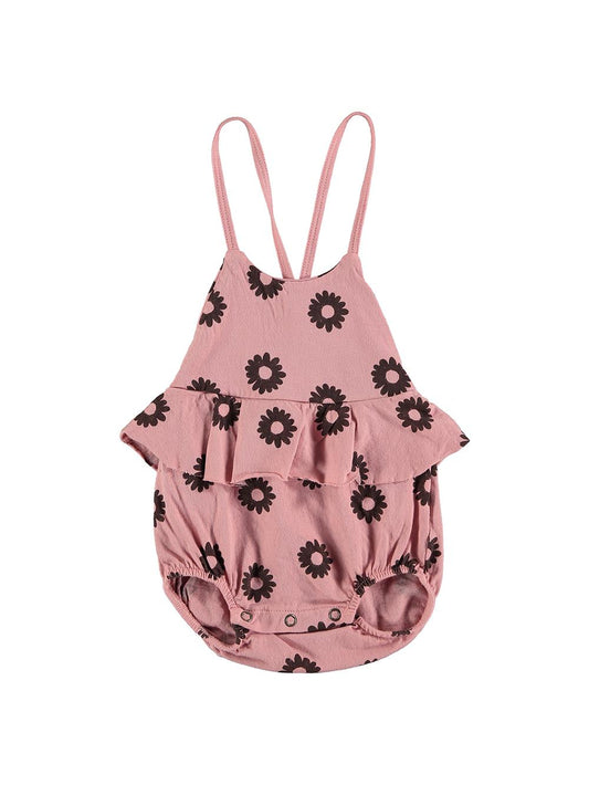 PINK DAISIES STRAPS BODYSUIT