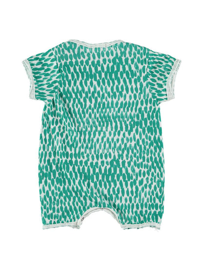 GREEN ANIMAL PRINT SHORT JUMPSUIT