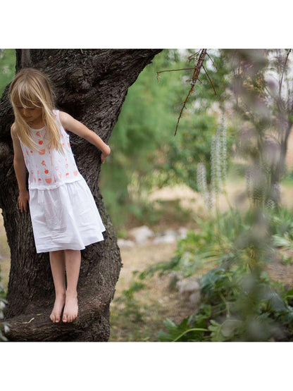 WHITE PICNIK PRINTED STRAPS DRESS