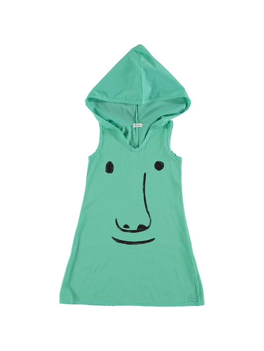 GREEN FACE HOODED DRESS