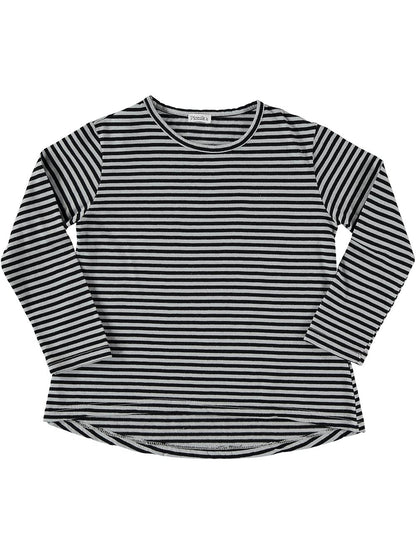 BLUE AND BLACK STRIPED T-SHIRT