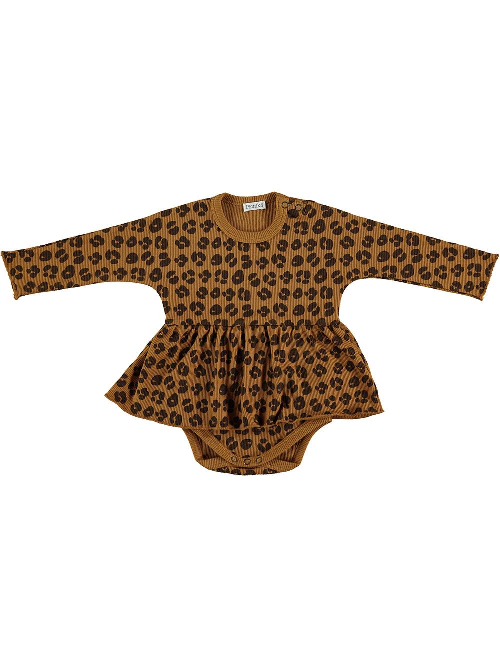 CAMEL LONG SLEEVE BODY DRESS ANIMAL PRINT PRINT