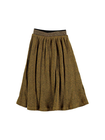 CAMEL VIGORÉ MIDI SKIRT WITH GOLDEN WAIST