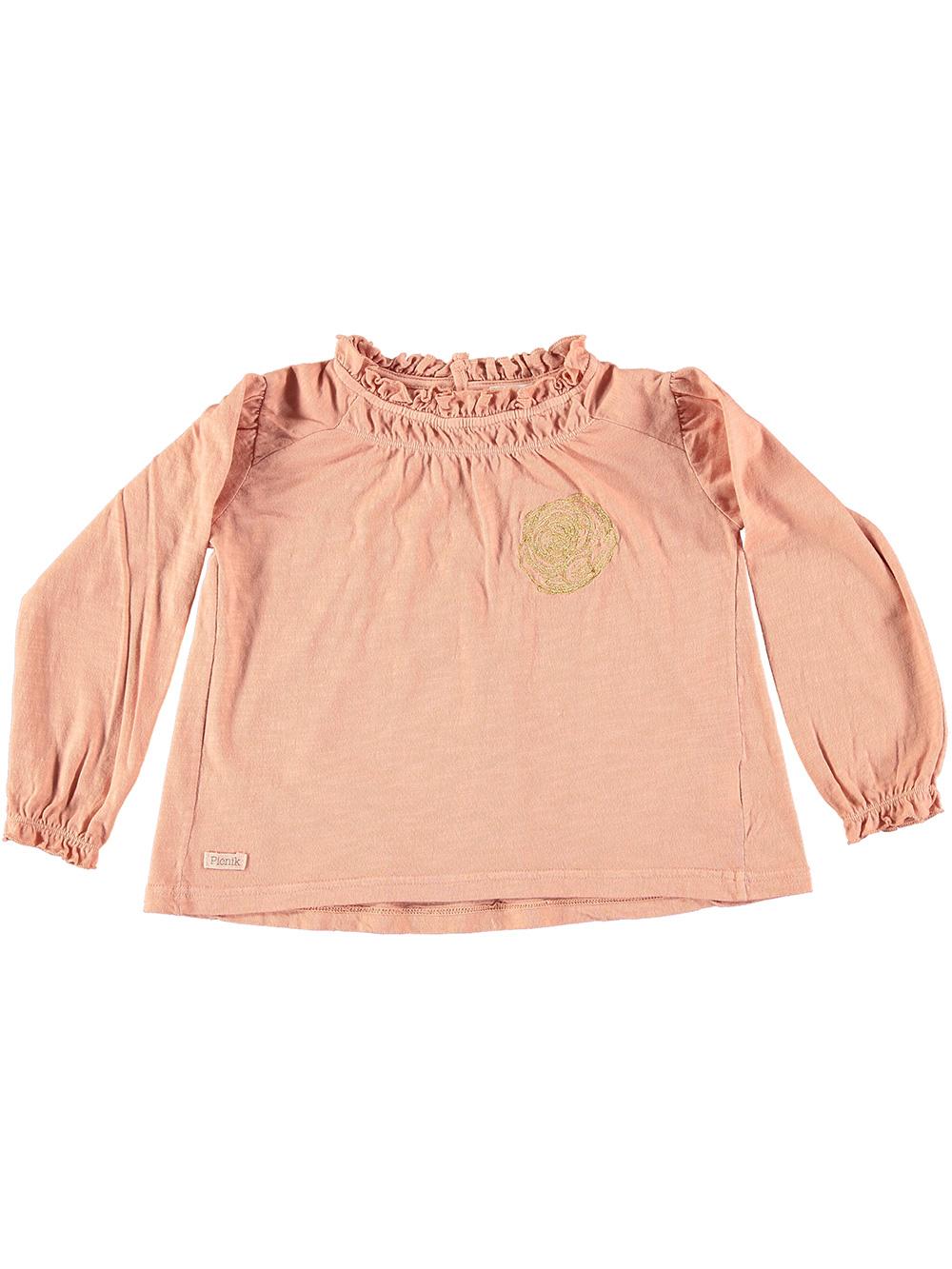 LIGHT PINK SHIRT WITH ROSE GOLDEN EMBROIDERY