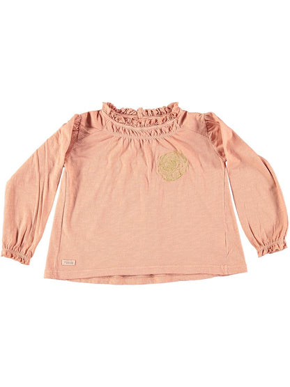 LIGHT PINK SHIRT WITH ROSE GOLDEN EMBROIDERY