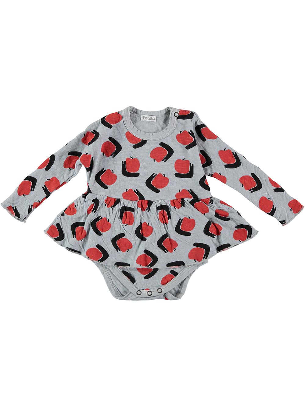 BODY FALDA ESTAMPADO CARACOLES MANZANAS GRIS