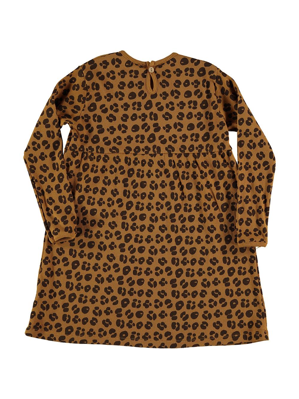 CAMEL LONG SLEEVED DRESS WITH ANIMAL PRINT