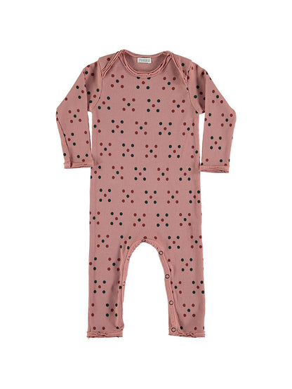 LONG JUMPSUIT WITH PINK DOTS PRINT