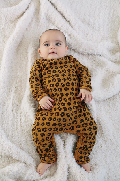 LONG JUMPSUIT ANIMAL PRINT CAMEL