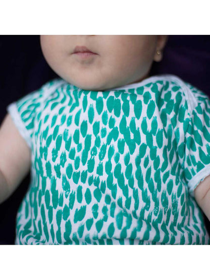 GREEN ANIMAL PRINT SHORT JUMPSUIT