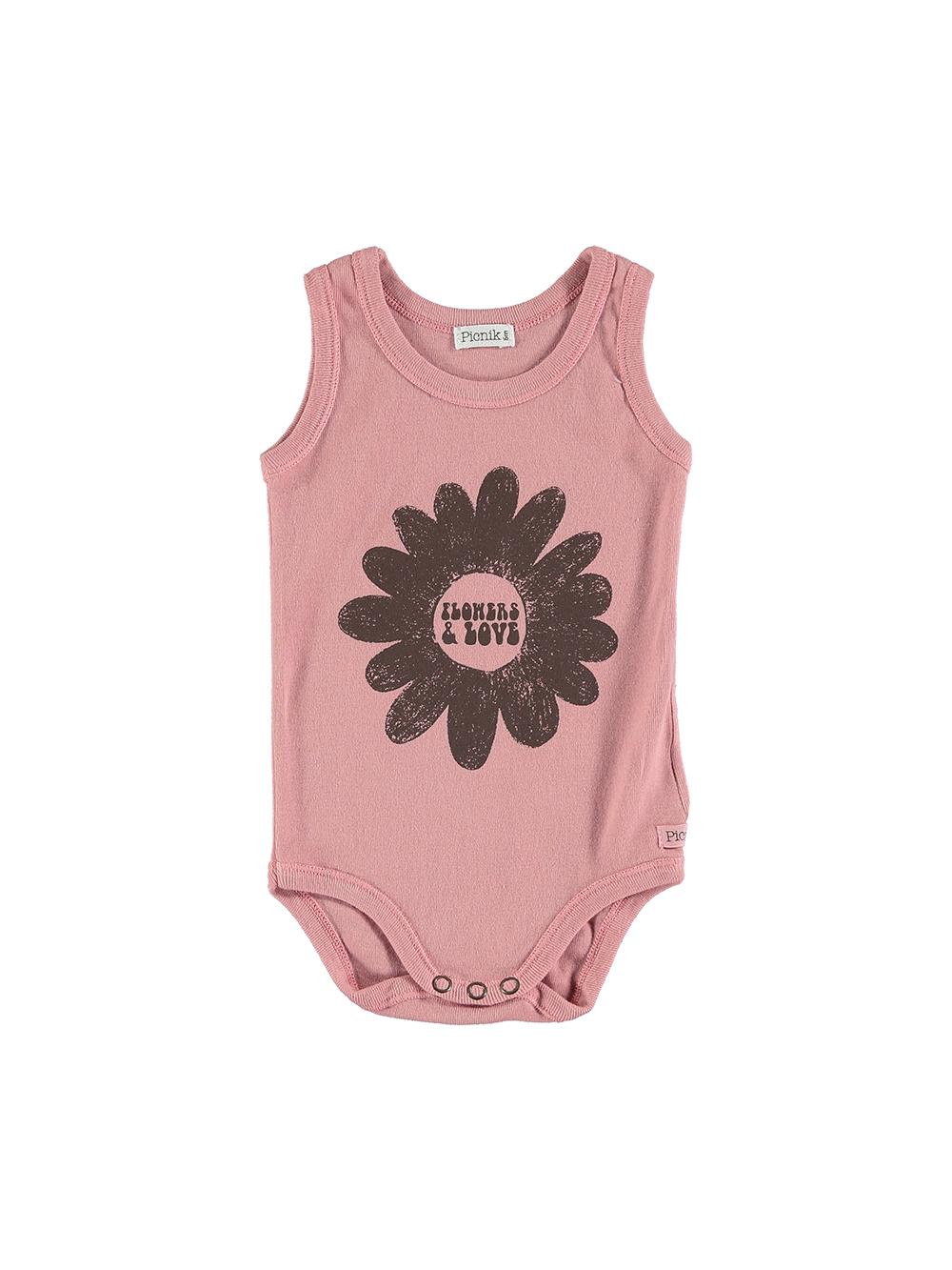 PINK FLOWER STRAPS BODYSUIT