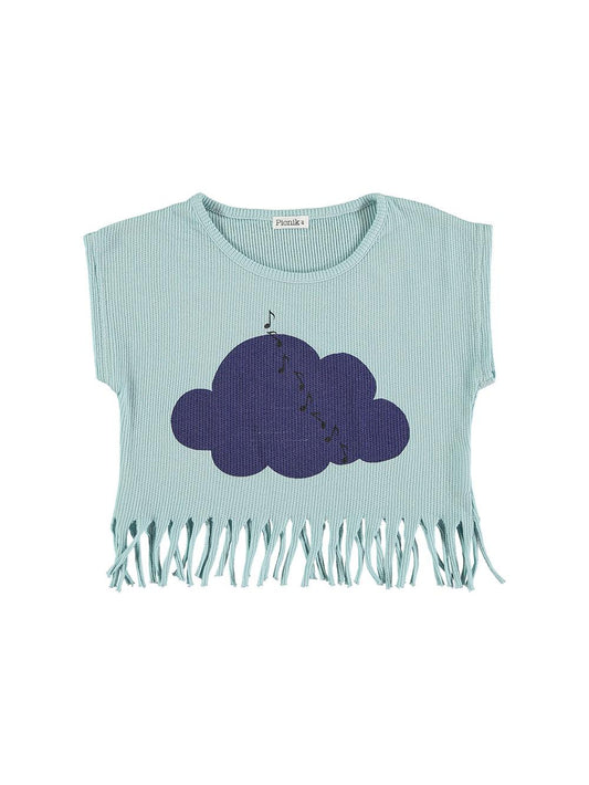 CROPPED CLOUD AND BLUE NOTES T-SHIRT