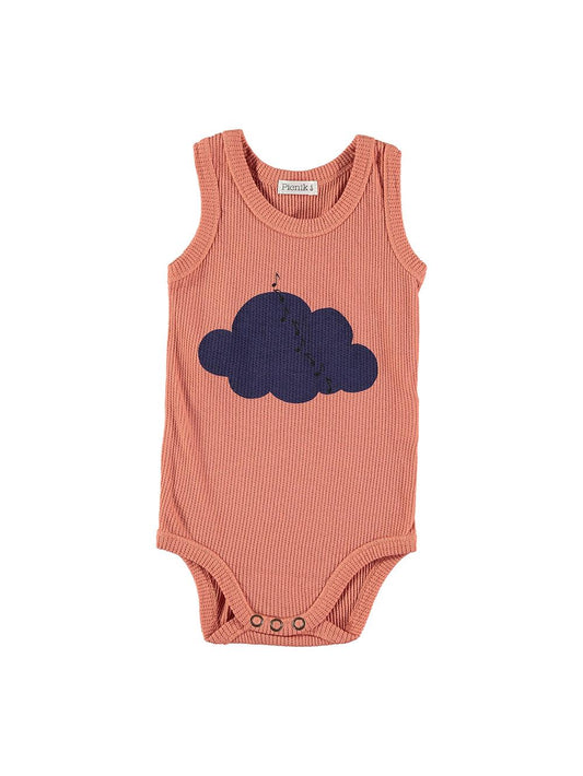 CLOUD STRAPS BODYSUIT WITH SALMON NOTES
