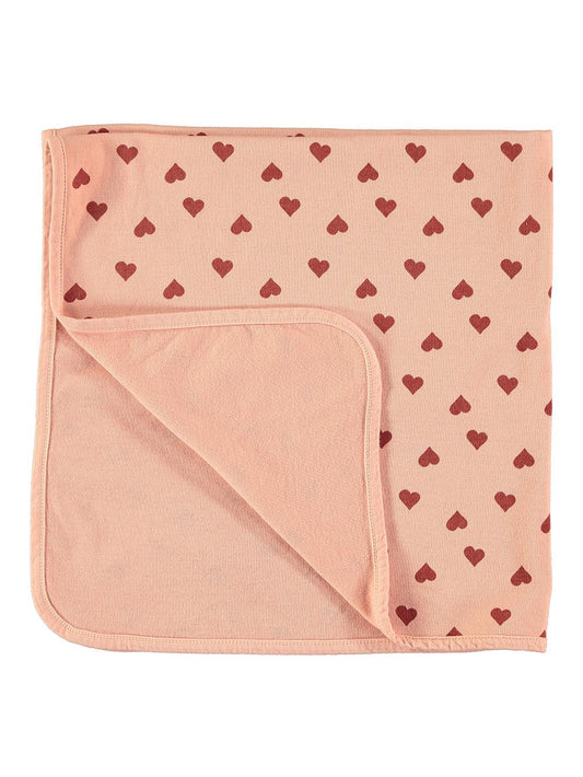 LIGHT PINK HEART PRINT BABY BLANKET