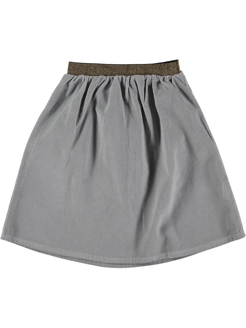 LIGHT GRAY CORDUROY SKIRT GOLDEN RUBBER