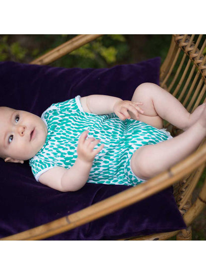 GREEN ANIMAL PRINT SHORT JUMPSUIT