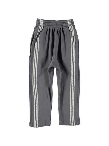 DARK GRAY SIDE STRIPED PANTS