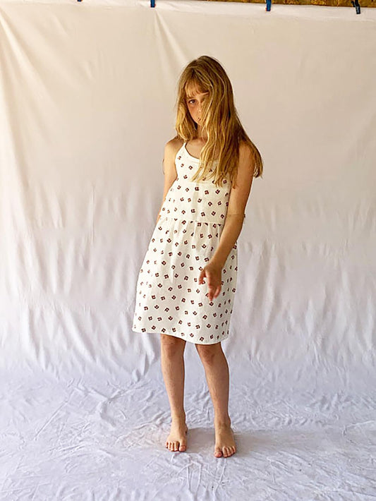 WHITE FLOWER STRAPS DRESS