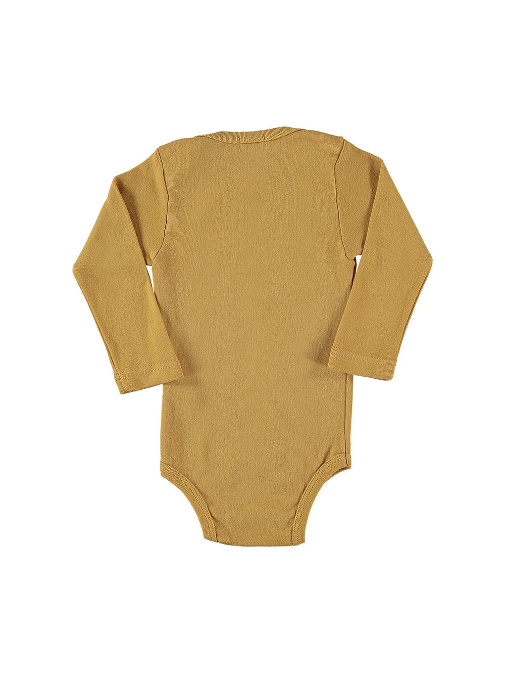 YELLOW MUSTACHE CAT LONG SLEEVE BODYSUIT