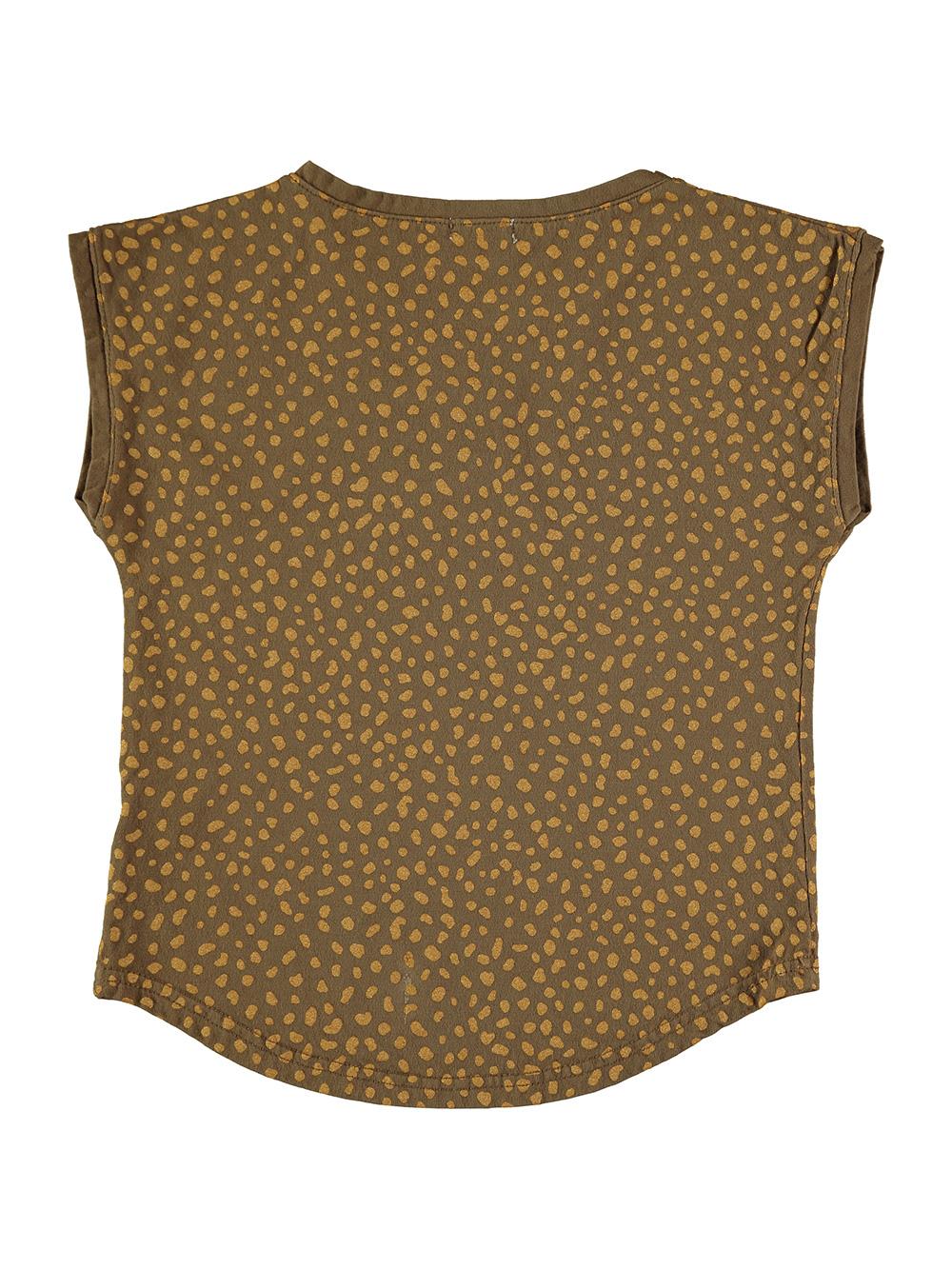 SHORT SLEEVE T-SHIRT WITH BROWN POLKA PRINT