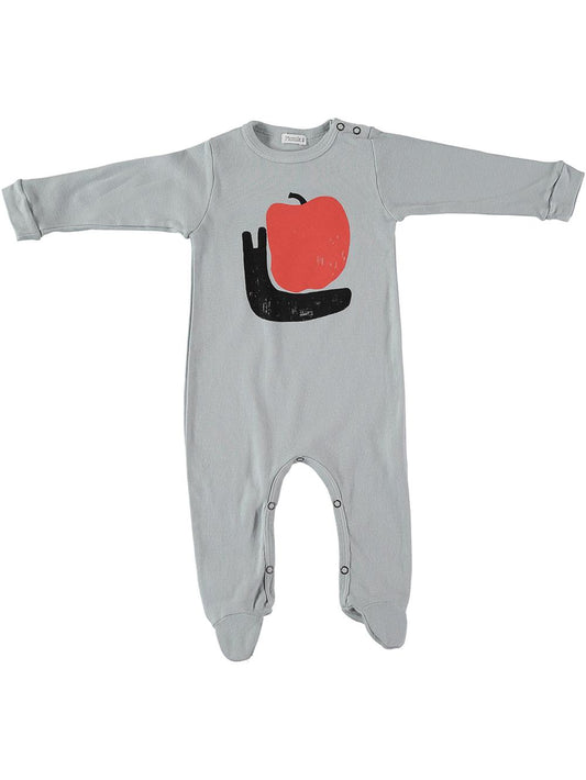 GRAY APPLE SNAIL BABY PAJAMAS