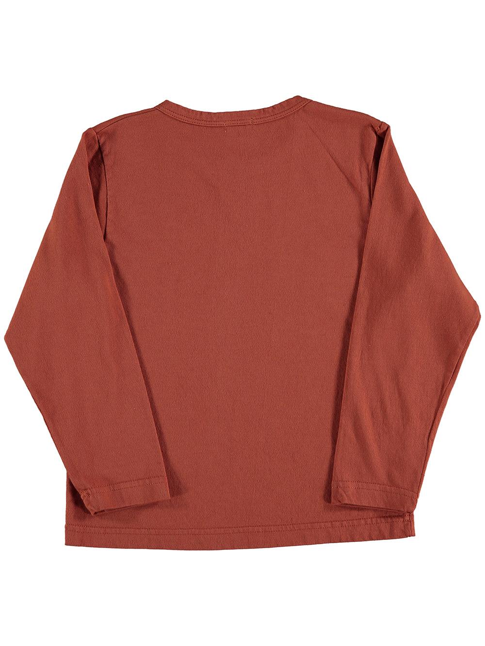 RED LONG SLEEVE T-SHIRT WITH SNOW PRINT