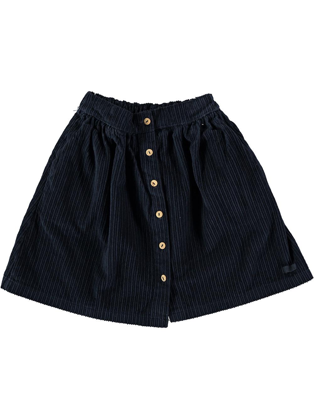 NIGHT BLUE CURIOUSER EMBROIDERY CORDUROUS SKIRT