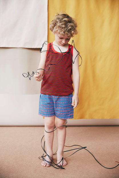 WHITE AND RED STRIPED TANK TOP